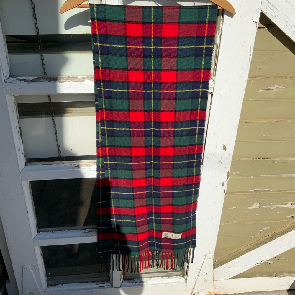 Plaid Cashmere Feel Scarf Italian